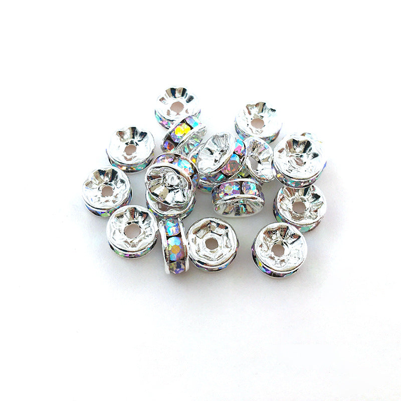 Venta al por mayor, 100 unidades/paquete, 8MM, accesorios de bricolaje, cuentas de aleación de anillo de perforación